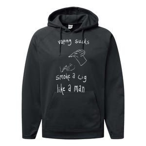 Rat Vaping Sucks Smoke A Cig Like A Man Performance Fleece Hoodie