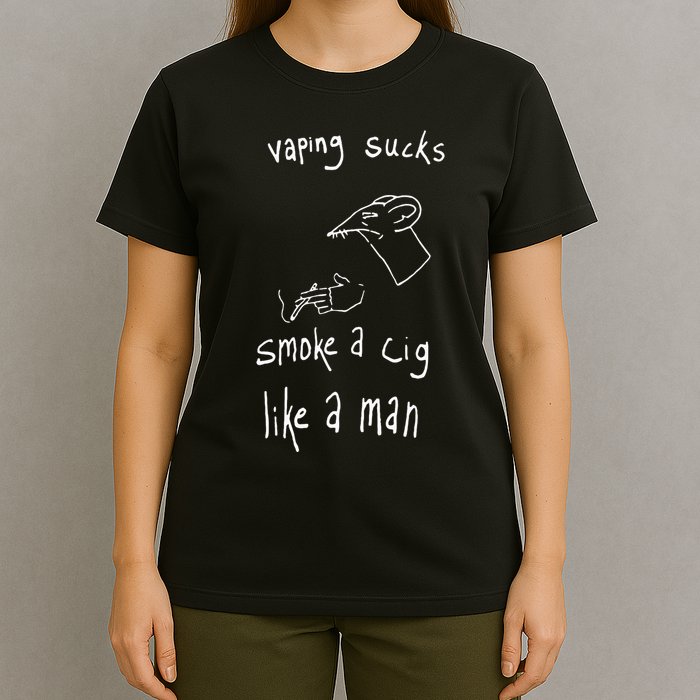 Rat Vaping Sucks Smoke A Cig Like A Man T-Shirt