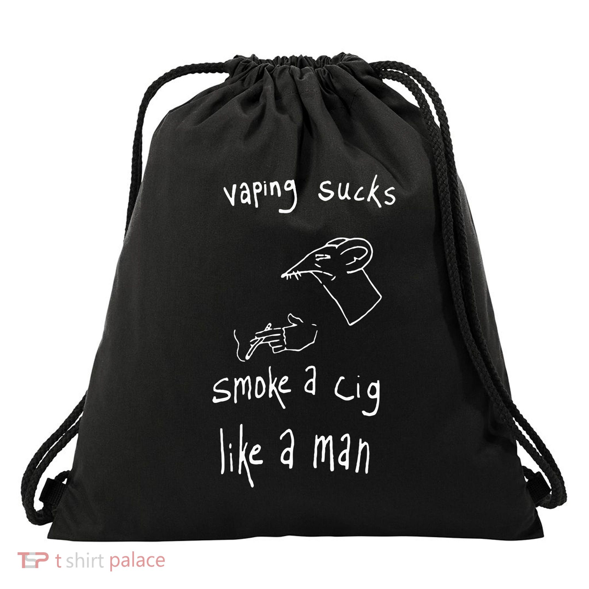 Rat Vaping Sucks Smoke A Cig Like A Man Drawstring Bag
