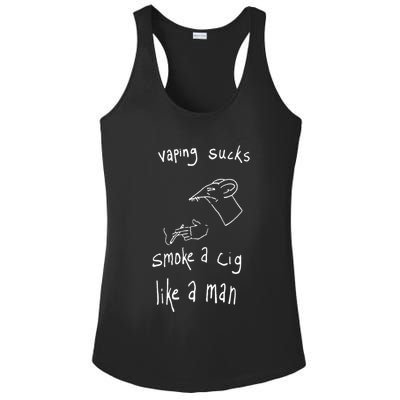 Rat Vaping Sucks Smoke A Cig Like A Man Ladies PosiCharge Competitor Racerback Tank