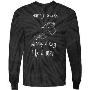 Rat Vaping Sucks Smoke A Cig Like A Man Tie-Dye Long Sleeve Shirt