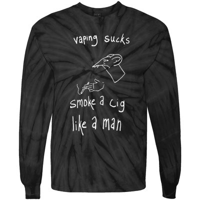Rat Vaping Sucks Smoke A Cig Like A Man Tie-Dye Long Sleeve Shirt