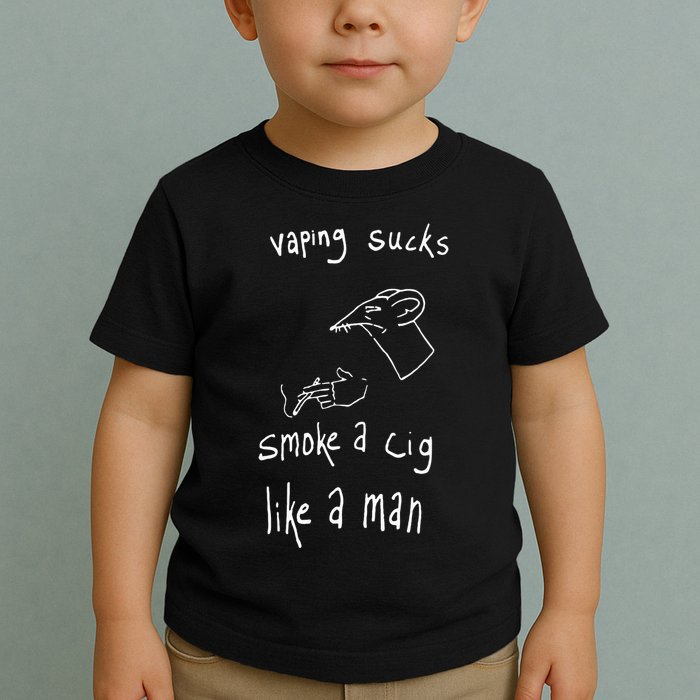 Rat Vaping Sucks Smoke A Cig Like A Man Toddler T-Shirt