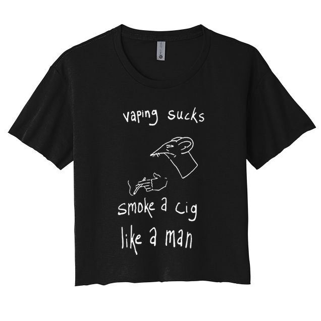 Rat Vaping Sucks Smoke A Cig Like A Man Crop Top