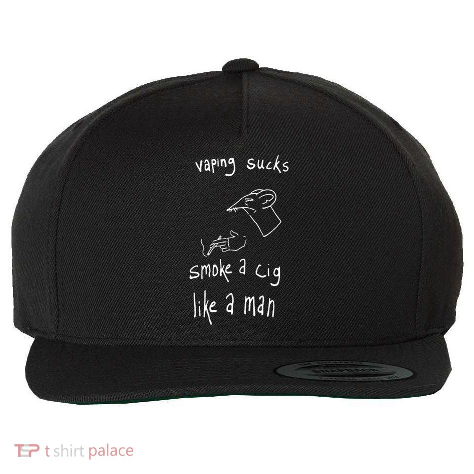 Rat Vaping Sucks Smoke A Cig Like A Man Wool Snapback Cap