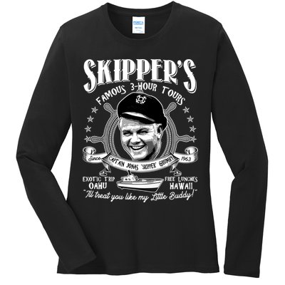 Retro Vintage Skipper's Famous 3Hour Tours Ladies Long Sleeve Shirt