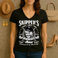 Retro Vintage Skipper's Famous 3Hour Tours Women's V-Neck T-Shirt
