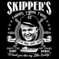 Retro Vintage Skipper's Famous 3Hour Tours Women's V-Neck T-Shirt
