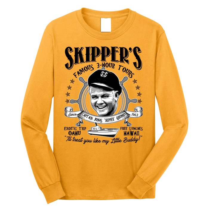 Retro Vintage Skipper's Famous 3Hour Tours Long Sleeve Shirt