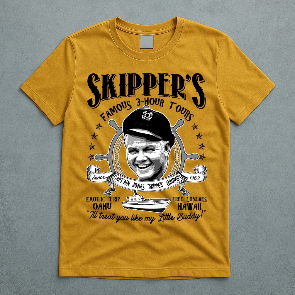 Retro Vintage Skipper's Famous 3Hour Tours T-Shirt