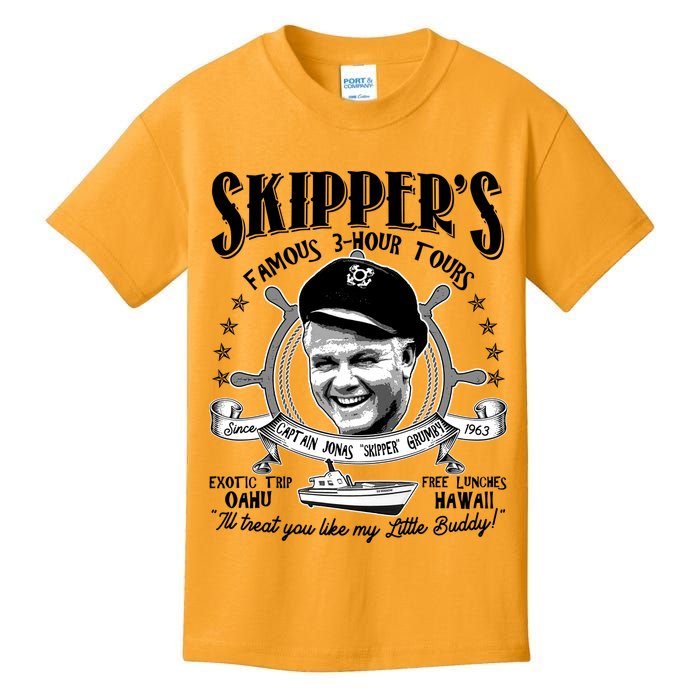 Retro Vintage Skipper's Famous 3Hour Tours Kids T-Shirt