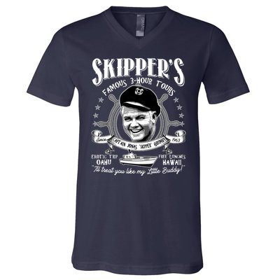 Retro Vintage Skipper's Famous 3Hour Tours V-Neck T-Shirt