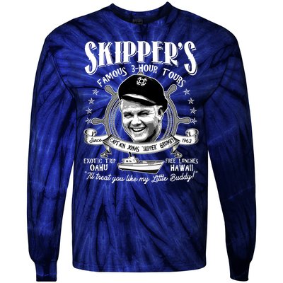 Retro Vintage Skipper's Famous 3Hour Tours Tie-Dye Long Sleeve Shirt