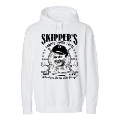 Retro Vintage Skipper's Famous 3Hour Tours Garment-Dyed Fleece Hoodie