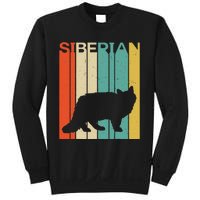 Retro Vintage Siberian Cat Silhouette Siberian Cat Lover Sweatshirt