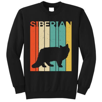 Retro Vintage Siberian Cat Silhouette Siberian Cat Lover Sweatshirt