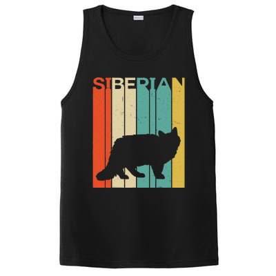 Retro Vintage Siberian Cat Silhouette Siberian Cat Lover PosiCharge Competitor Tank