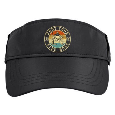 Retro Vintage Shut Your Five Hole Ice Hockey Adult Drive Performance Visor