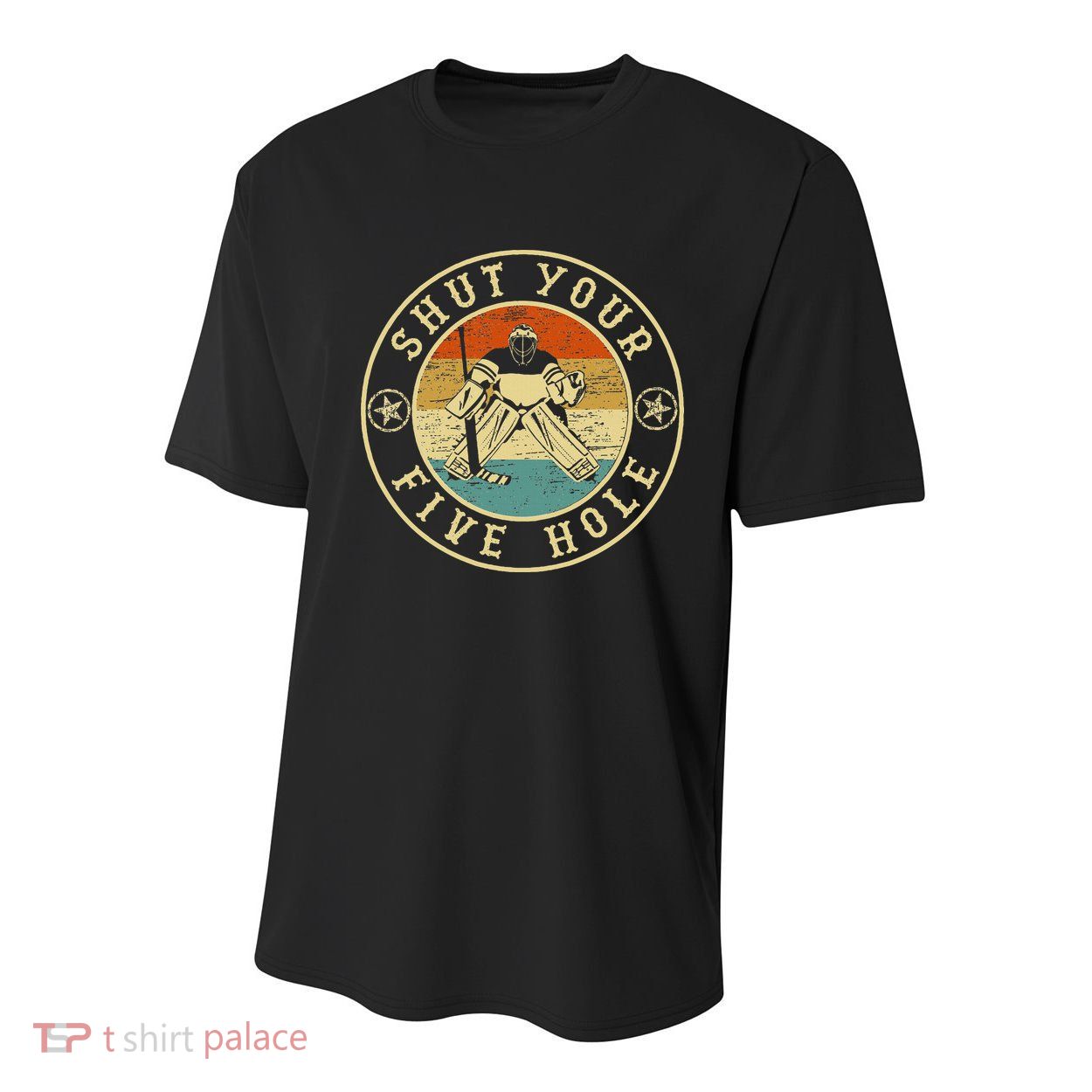 Retro Vintage Shut Your Five Hole Ice Hockey Youth Performance Sprint T-Shirt