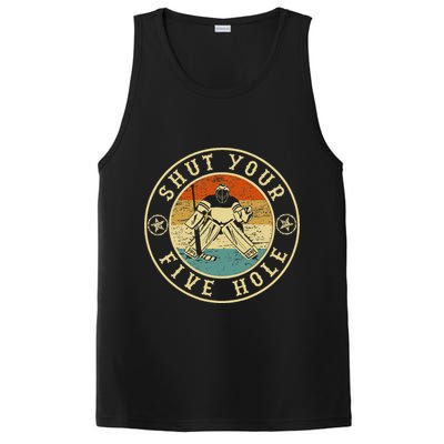 Retro Vintage Shut Your Five Hole Ice Hockey PosiCharge Competitor Tank