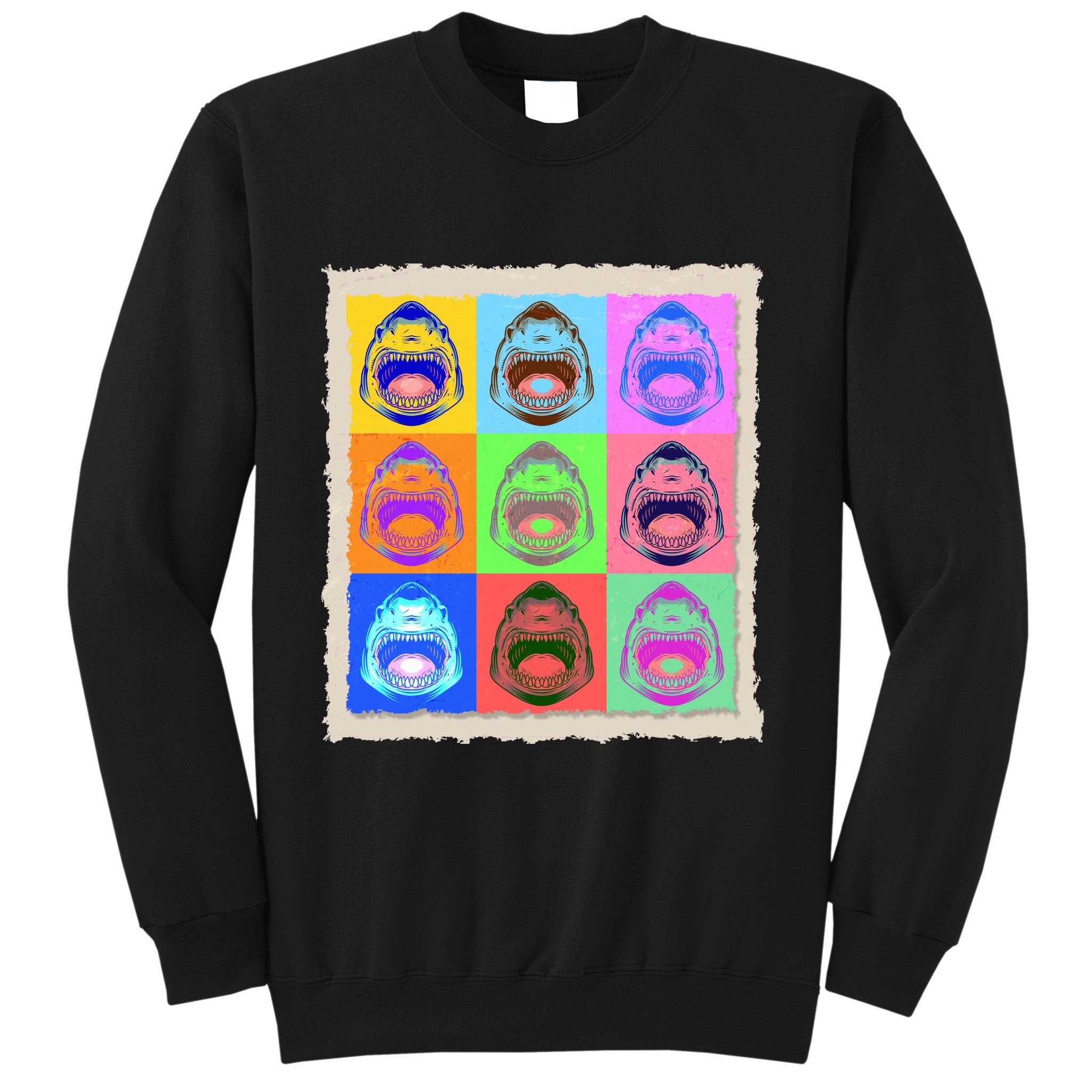 Retro Vintage Shark Attack Pop Art Poster Sweatshirt