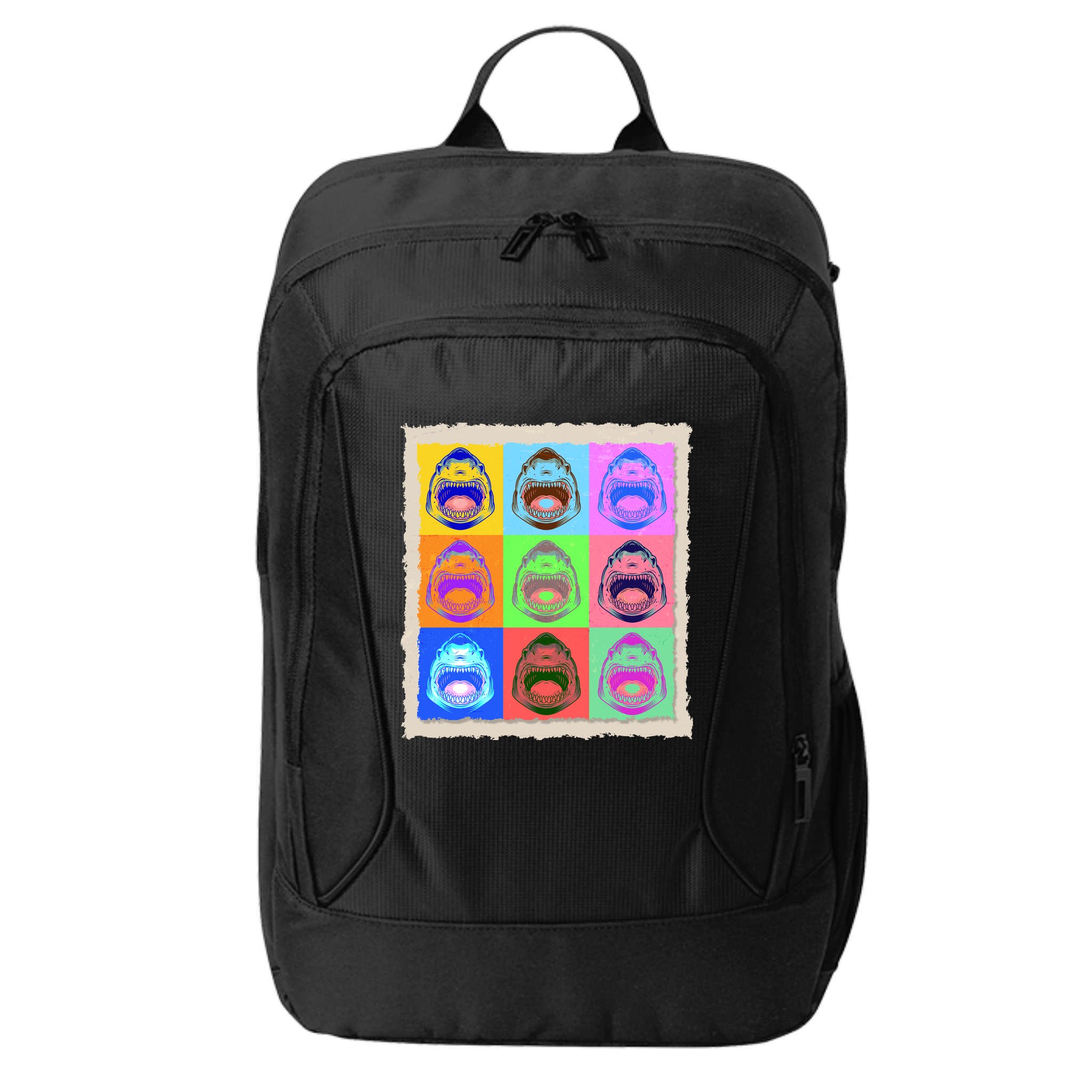 Retro Vintage Shark Attack Pop Art Poster City Backpack