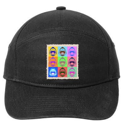 Retro Vintage Shark Attack Pop Art Poster 7-Panel Snapback Hat