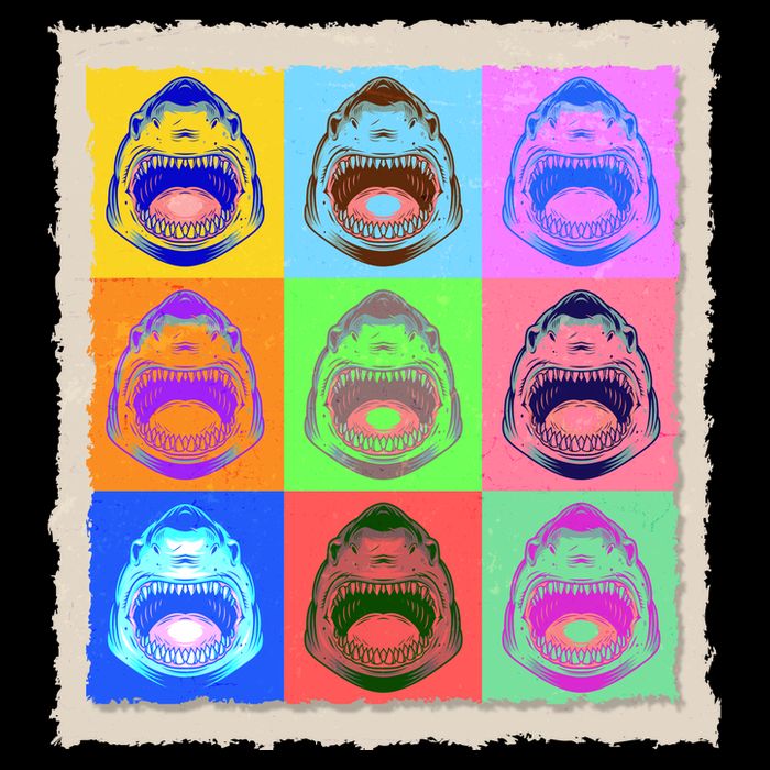 Retro Vintage Shark Attack Pop Art Poster Bucket Hat