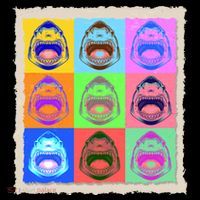 Retro Vintage Shark Attack Pop Art Poster Drawstring Bag