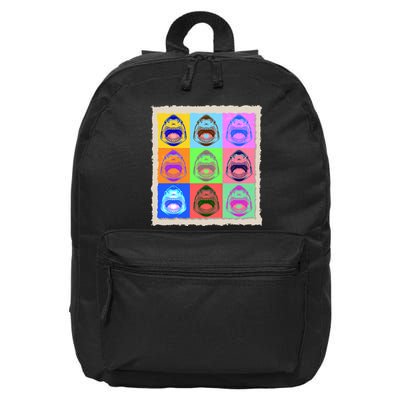 Retro Vintage Shark Attack Pop Art Poster 16 in Basic Backpack