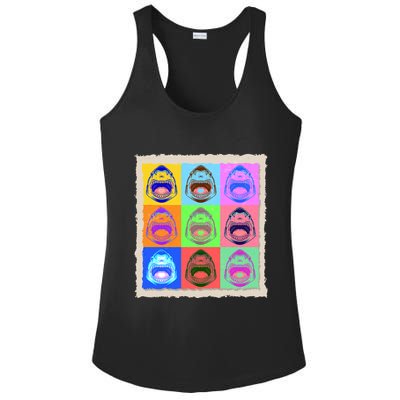 Retro Vintage Shark Attack Pop Art Poster Ladies PosiCharge Competitor Racerback Tank