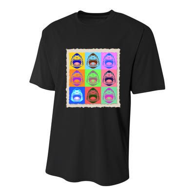 Retro Vintage Shark Attack Pop Art Poster Youth Performance Sprint T-Shirt
