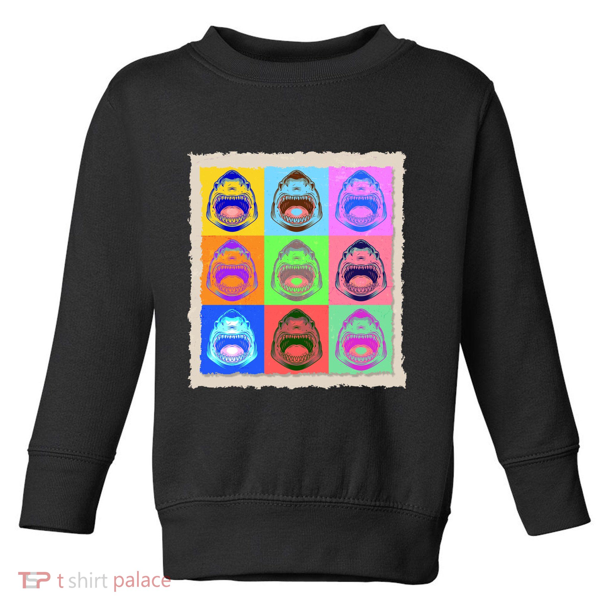 Retro Vintage Shark Attack Pop Art Poster Toddler Sweatshirt
