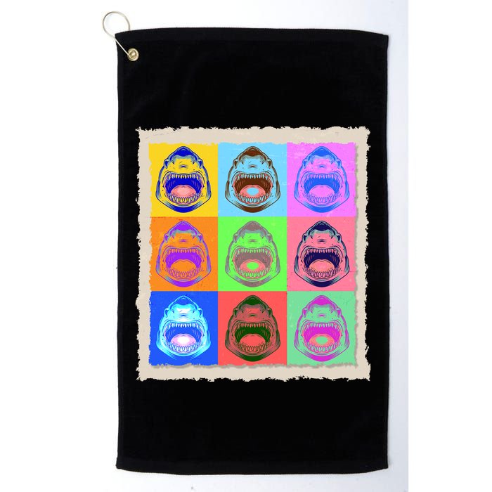 Retro Vintage Shark Attack Pop Art Poster Golf Towel