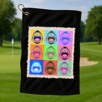Retro Vintage Shark Attack Pop Art Poster Golf Towel