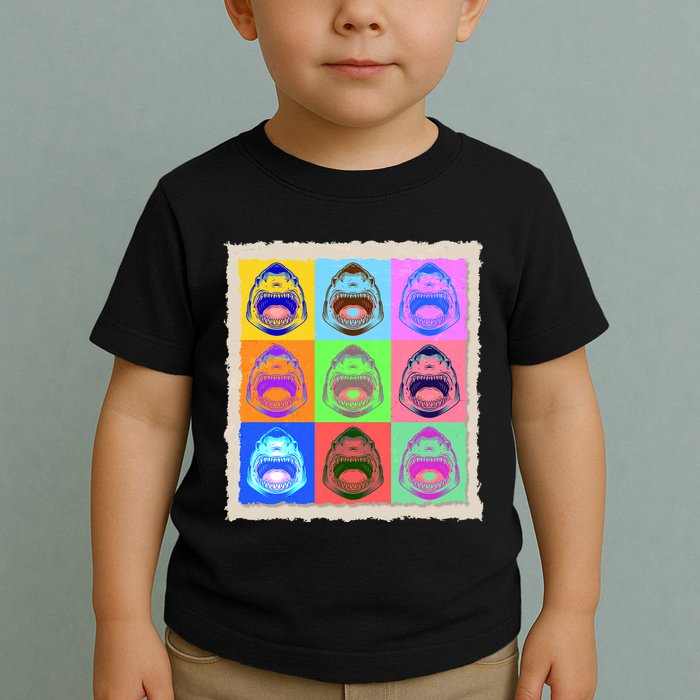 Retro Vintage Shark Attack Pop Art Poster Toddler T-Shirt