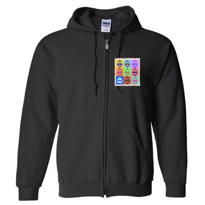 Retro Vintage Shark Attack Pop Art Poster Full Zip Hoodie