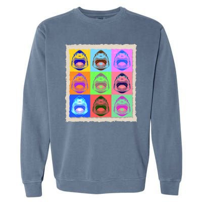 Retro Vintage Shark Attack Pop Art Poster Garment-Dyed Sweatshirt