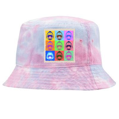 Retro Vintage Shark Attack Pop Art Poster Tie-Dyed Bucket Hat