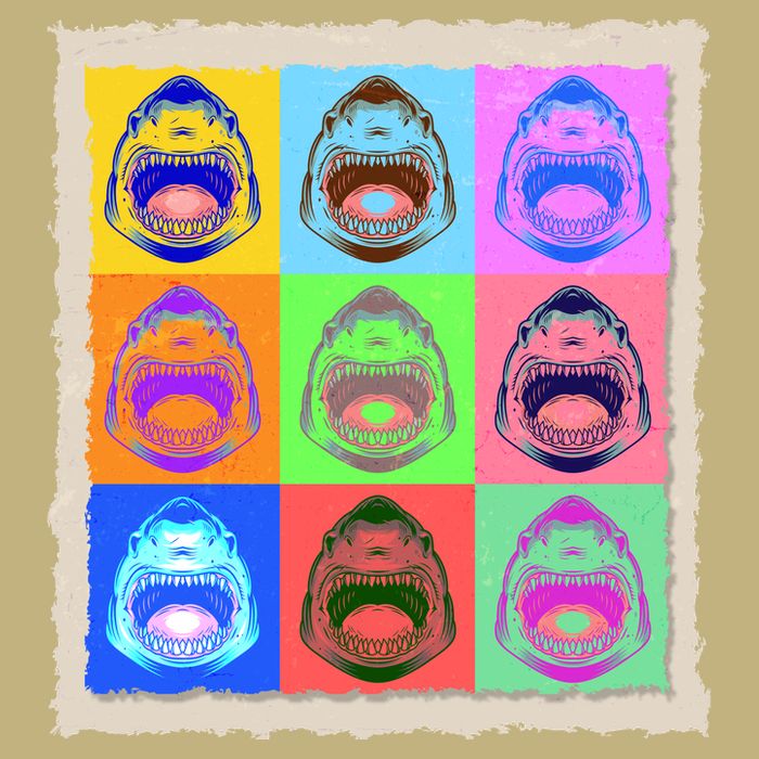 Retro Vintage Shark Attack Pop Art Poster Performance Shirt