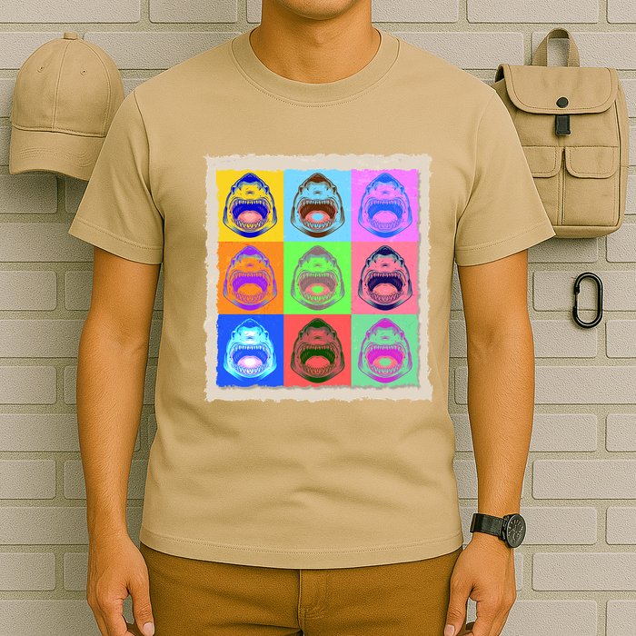 Retro Vintage Shark Attack Pop Art Poster T-Shirt