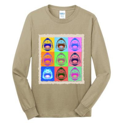 Retro Vintage Shark Attack Pop Art Poster Tall Long Sleeve T-Shirt