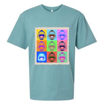 Retro Vintage Shark Attack Pop Art Poster Sueded Cloud Jersey T-Shirt