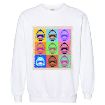 Retro Vintage Shark Attack Pop Art Poster Garment-Dyed Sweatshirt