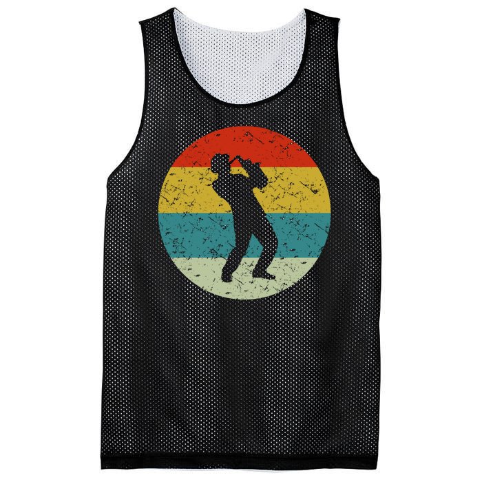 Retro Vintage Saxophone Mesh Reversible Basketball Jersey Tank