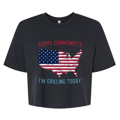 Retro Vintage Sorry Communists IM Grilling Today Bbq Bella+Canvas Jersey Crop Tee