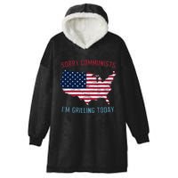 Retro Vintage Sorry Communists IM Grilling Today Bbq Hooded Wearable Blanket