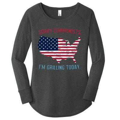 Retro Vintage Sorry Communists IM Grilling Today Bbq Women's Perfect Tri Tunic Long Sleeve Shirt