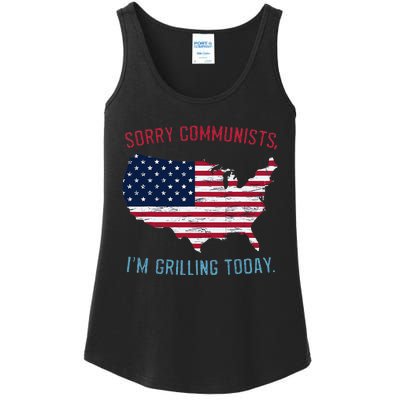 Retro Vintage Sorry Communists IM Grilling Today Bbq Ladies Essential Tank