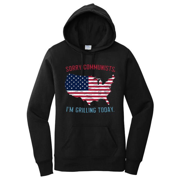 Retro Vintage Sorry Communists IM Grilling Today Bbq Women's Pullover Hoodie